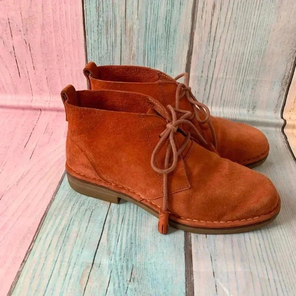 Hush puppies medium moyen orange suede booties - Picture 10 of 15